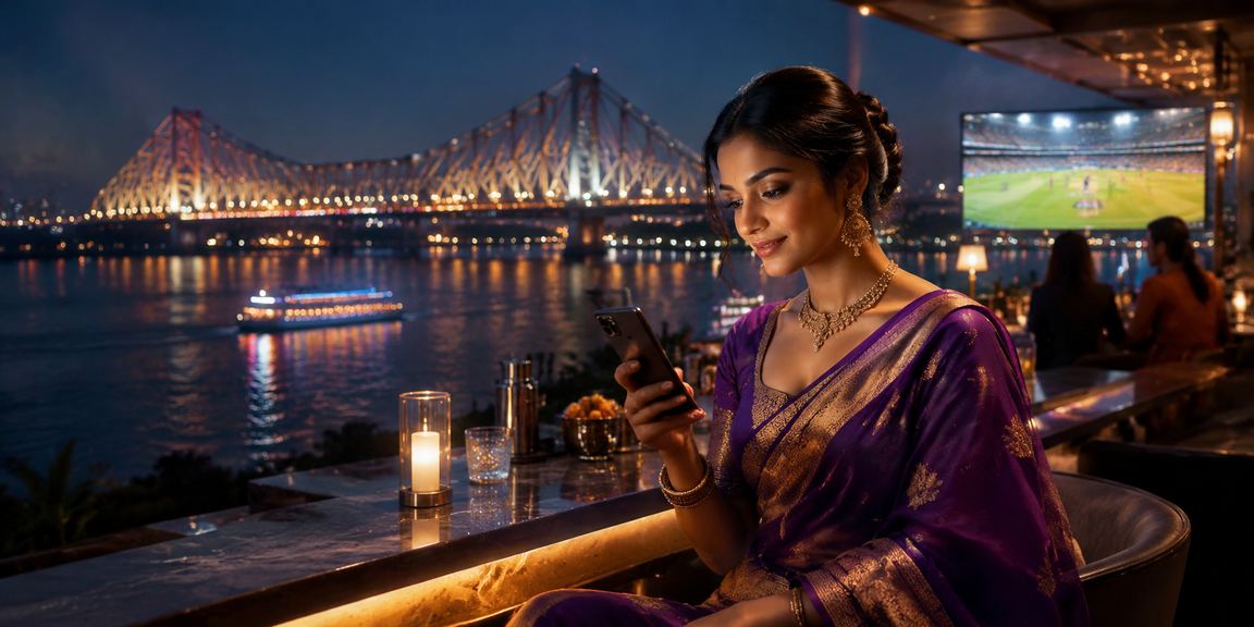 Cricket enthusiasts betting in Kolkata near Howrah Bridge
